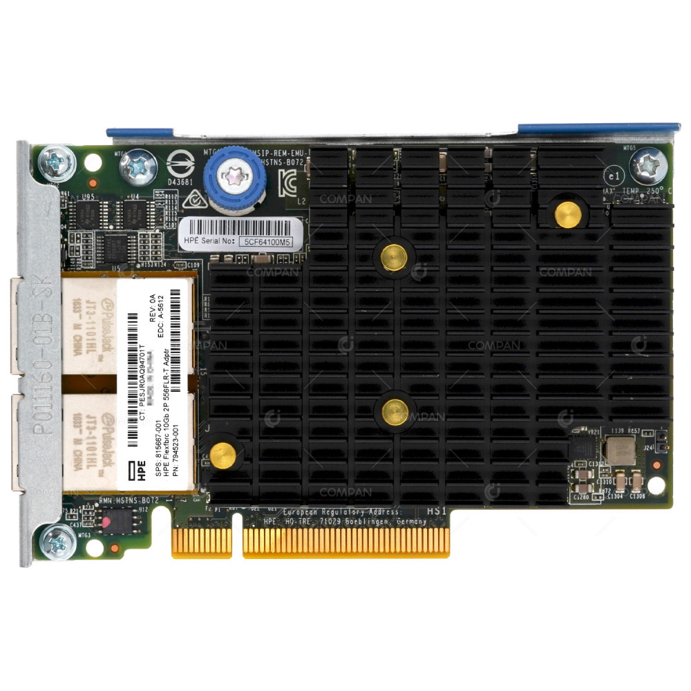 815667-001 HP FLEXFABRIC 556FLR-T DUAL PORT RJ-45 10GB ADAPTER FOR DL380 G9